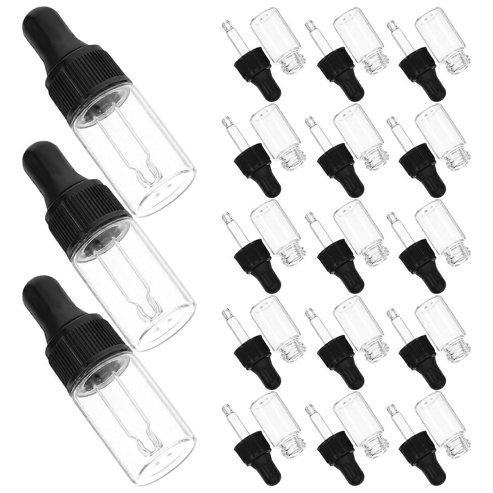 20pcs Leakproof Mini Dropper Bottles with Covers for Essential Oils Travel Containers 3ml Transparent Reusable