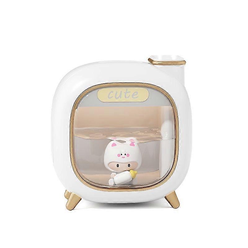 Wireless Dual Spray Portable Air Purifier and Humidifier - Cute and Aesthetic Design, Suitable for Bedrooms, Small Offices, Car Use, and as a Gift(Whi