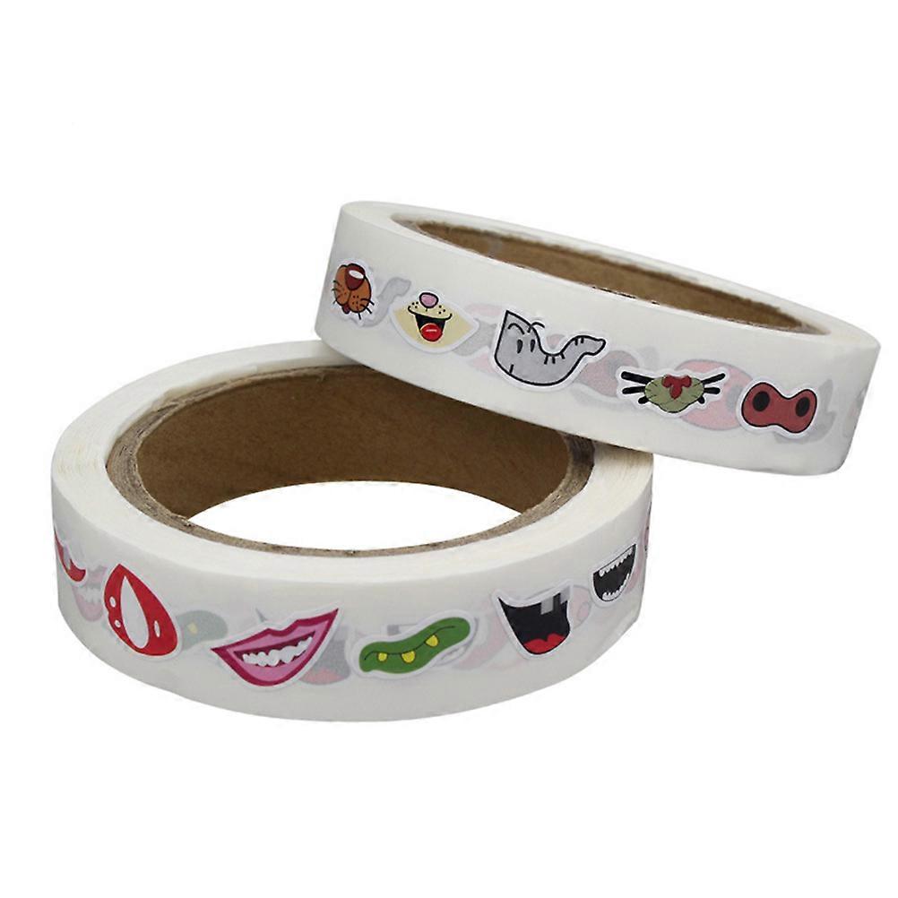 Cartoon Stickers for Decoration 1 Roll Colorful Mouth Self-Adhesive Labels