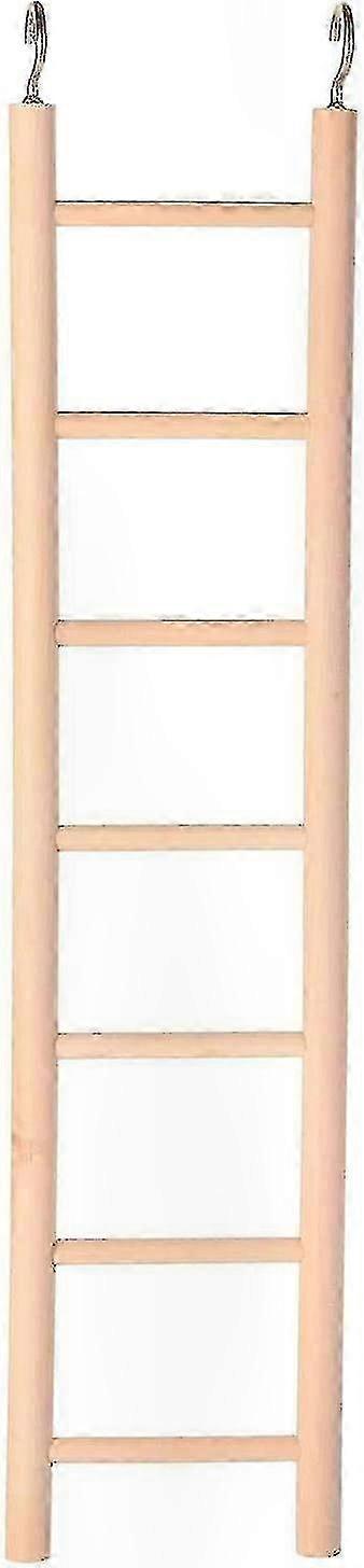 Beige Holzleiter mit sieben Teppichen, 32 cm