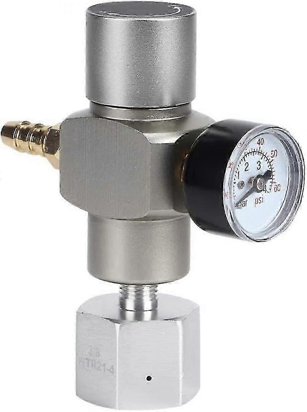 Co2 Pressure Regulator, 2 In 1 Mini Co2 Gas Regulator Soda Pressure Gauge With 3/8in To Tr21.4 Adapter For Soda stream