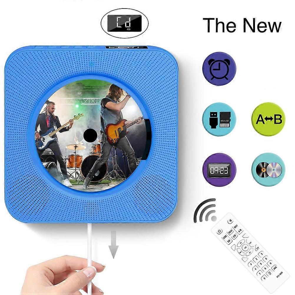 5-in-1 CD Player & Bluetooth Speaker: Elegant Wall-Mounted Design with FM Radio & USB