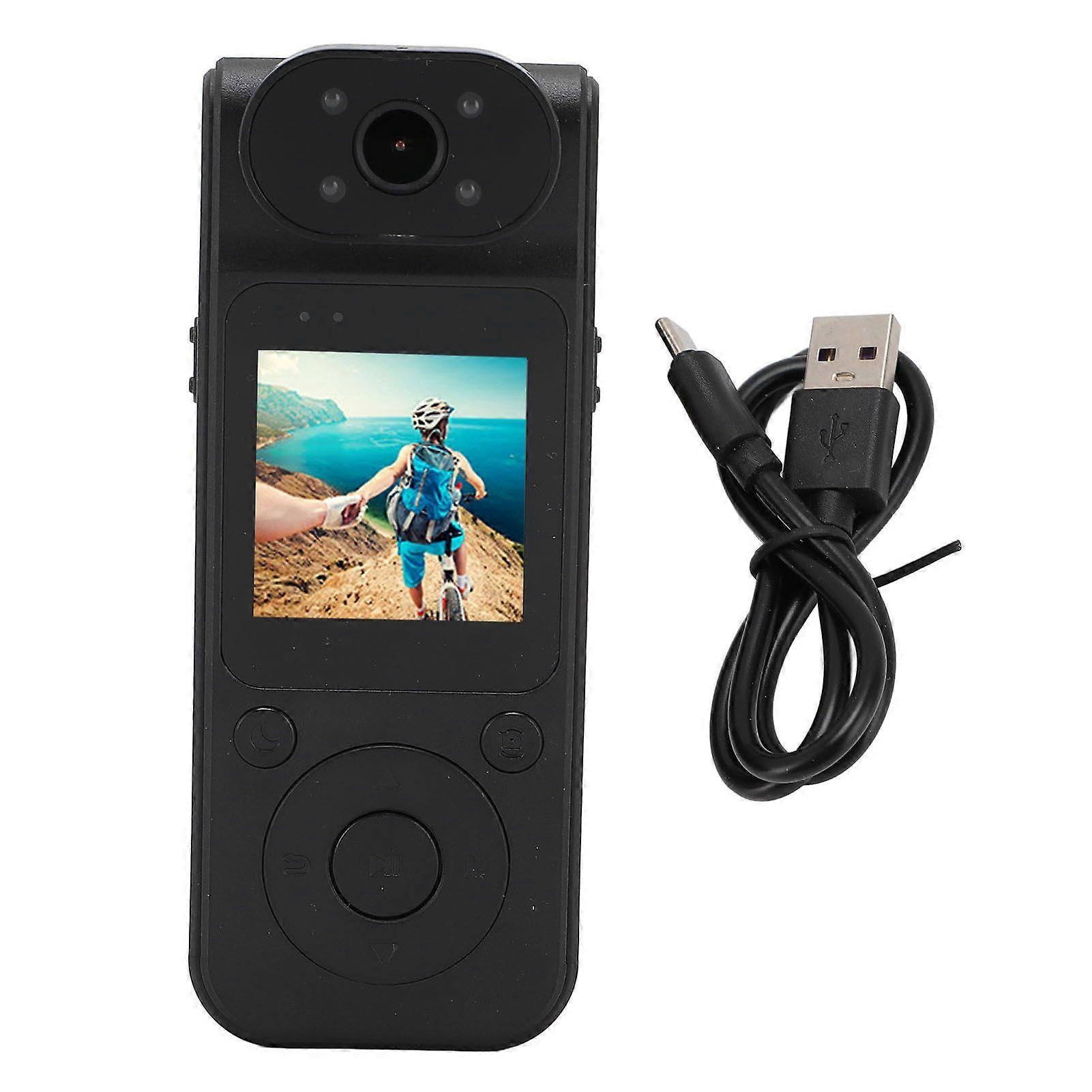 Back Clip Camcorder 2K 1.5 Inch Screen Magnetic Wearable Camera 180 Degree Rotatable Lens Body Worn Cam