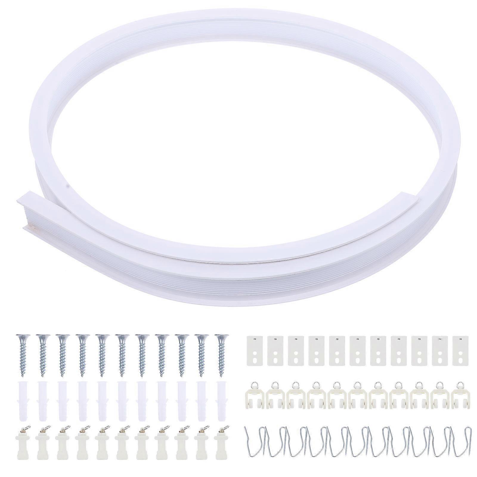White Ceiling Curtain Track Bendable Curtain Slider Track 1Set