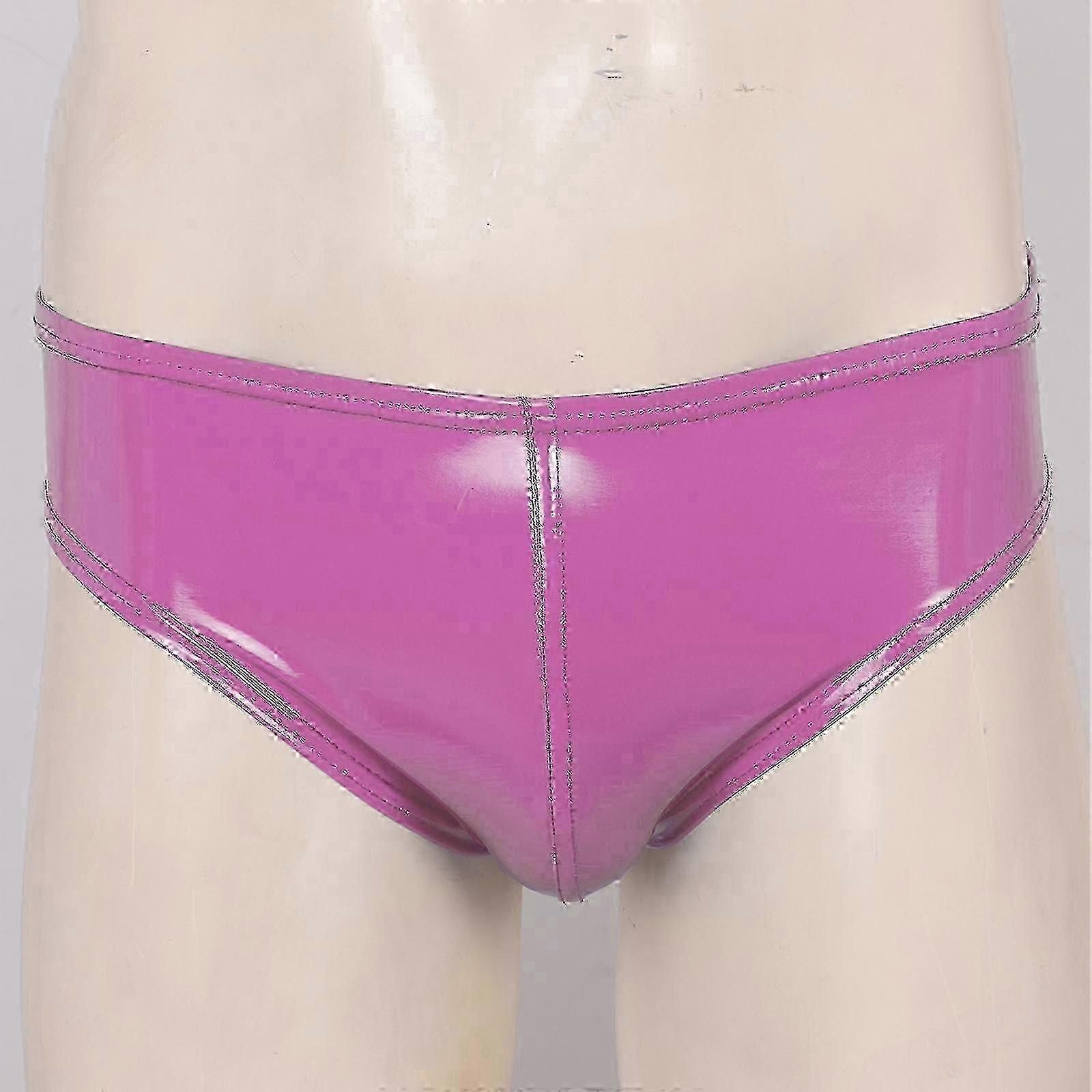 Wet look briefs for men featuring stretchy elastic waistband