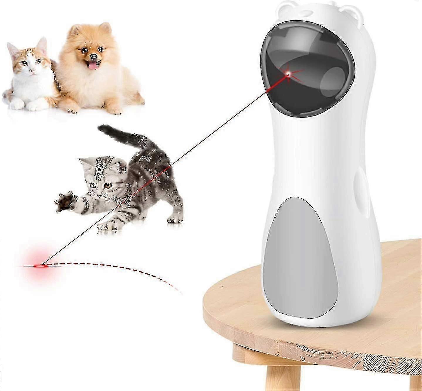 Laser Pointer Cat Toy / Dog Toy - Automatic Cat Laser Toy: Manual & Random Pattern Mode, Cat Anxiety Relief, Hands Free, Auto Shutoff, Battery Operate