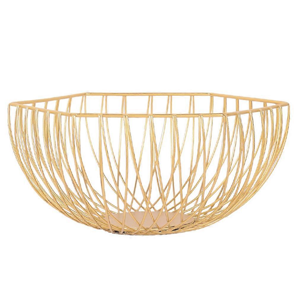 Golden Fruit Tray for Storage Use Creative Snack Plate Basket