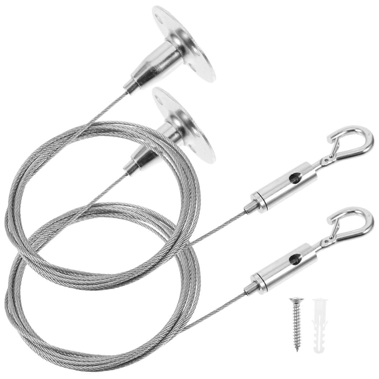 Picture Rail Hanging Wire Steel Wire for Picture Frame 2Pcs Durable Silver