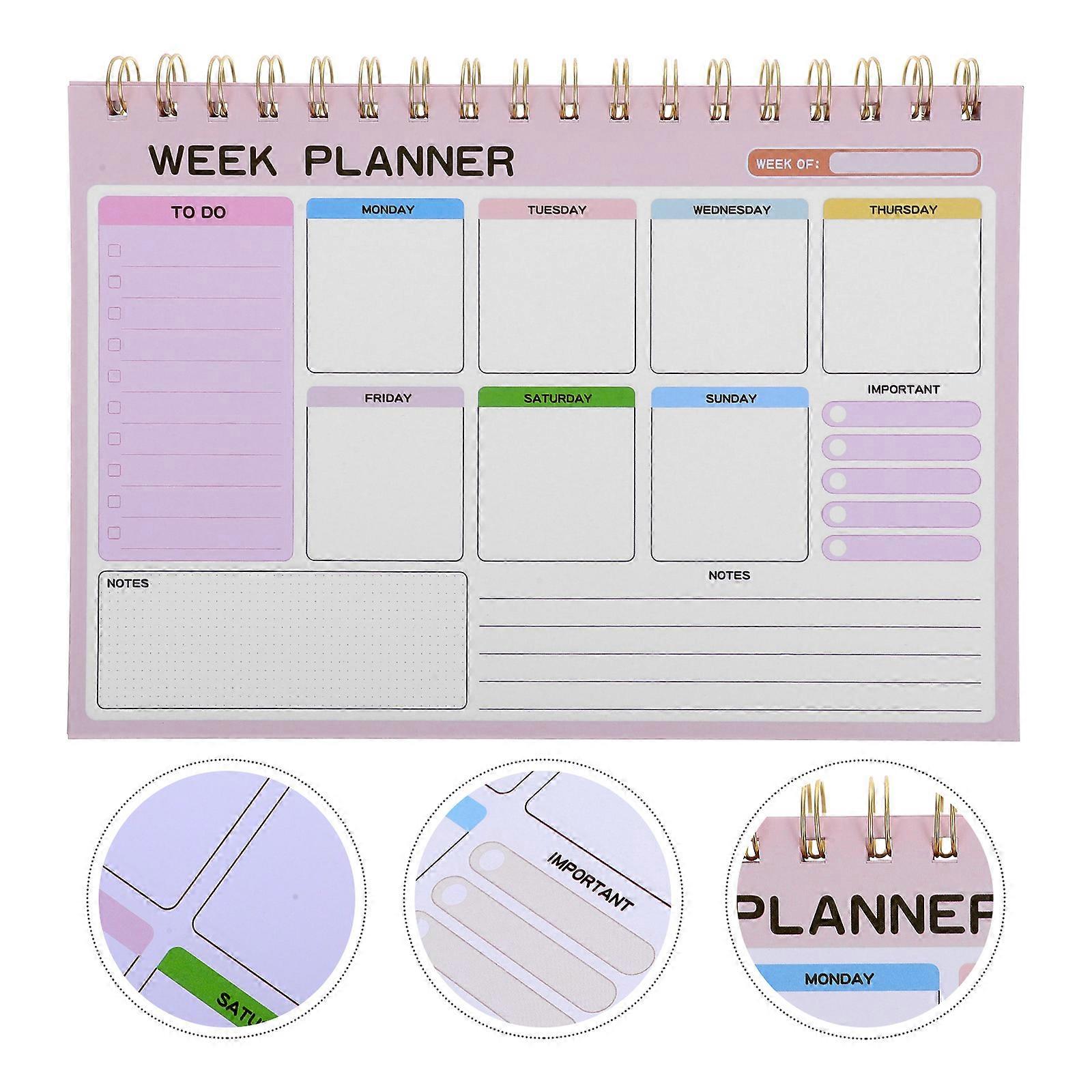 Weekly Planner Notebook for Home Organization 3Pcs Undated Work Calendar