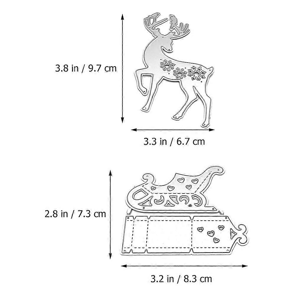 Scrapbooking Cutting Die Xmas Sleigh Deer High Carbon Steel Tool for DIY 3Sets