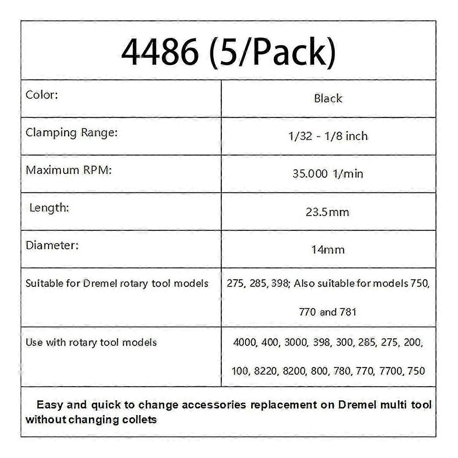 Multi Quick Change Keyless Chuck for 4486 Rotary Tools