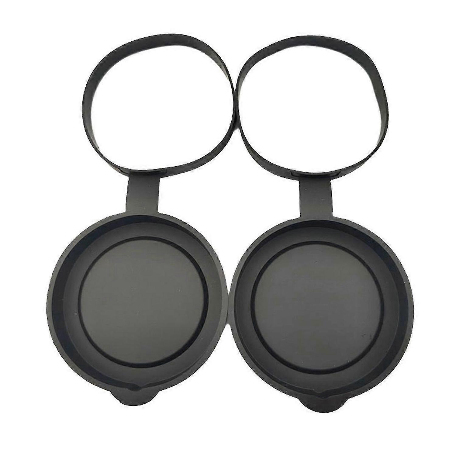 2 Pieces Binoculars Protective Rubber Objective Lens Cap 61-63MM