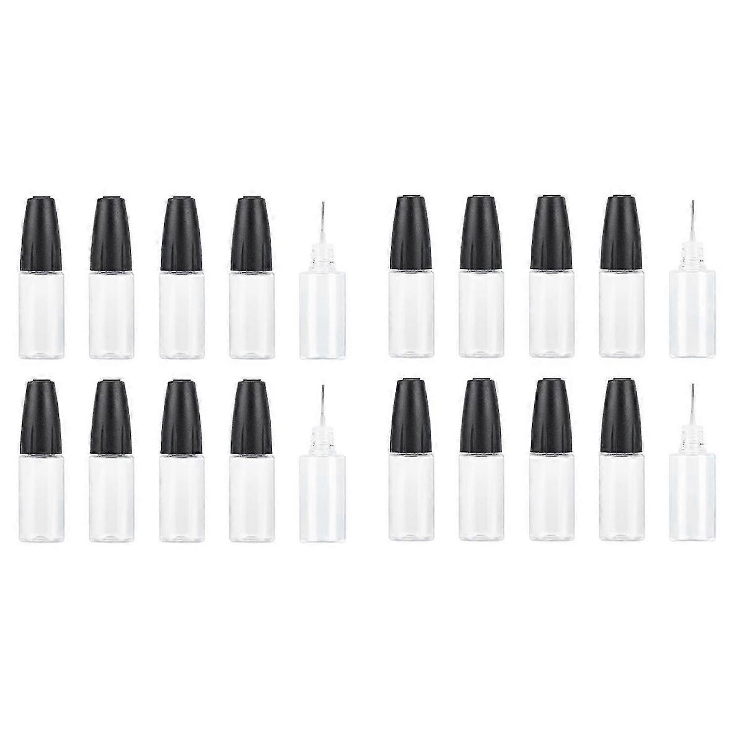 20Pcs Precision Tip Applicator Bottles, 10Ml/0.34Oz Dispensing Needle Bottle PET Empty Glue Bottle w