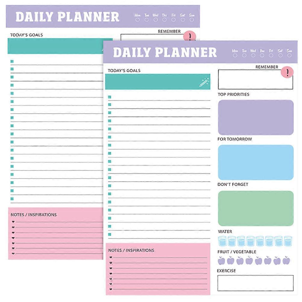 Multi-Function Notepad Household Memo Pad for Writing 2Pcs Convenient Planner