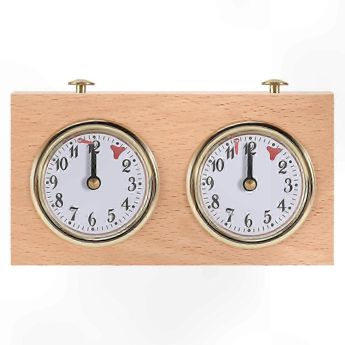 Portable Chess Timer with Count Up/Down Feature for Tournaments, Wooden Design