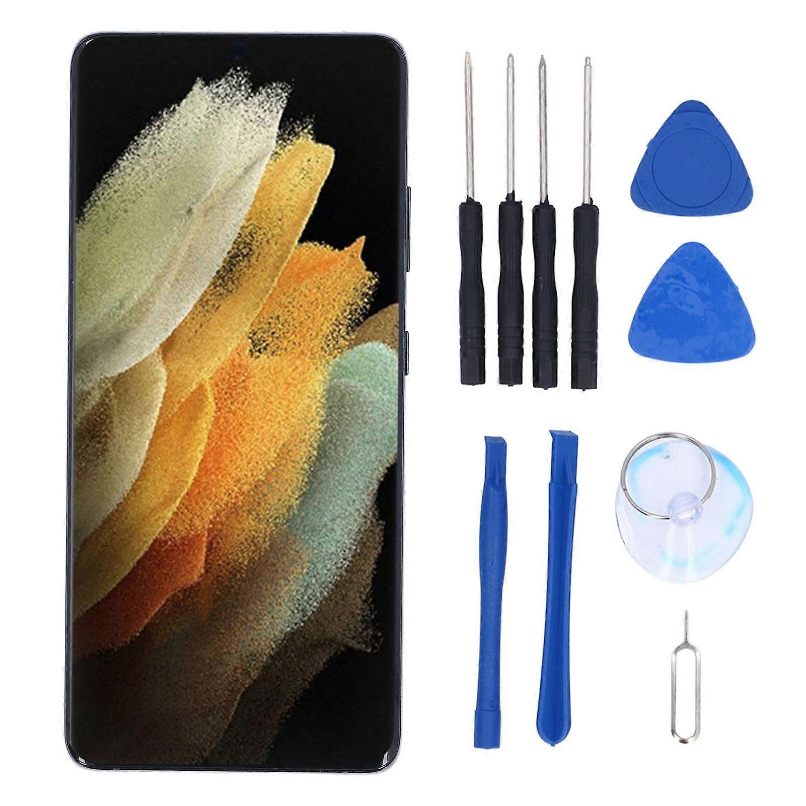 Phone Screen Replacement for Galaxy S21 Ultra 5G SM G998B with Frame Touch Screen Display Digitizer Assembly Repair Parts