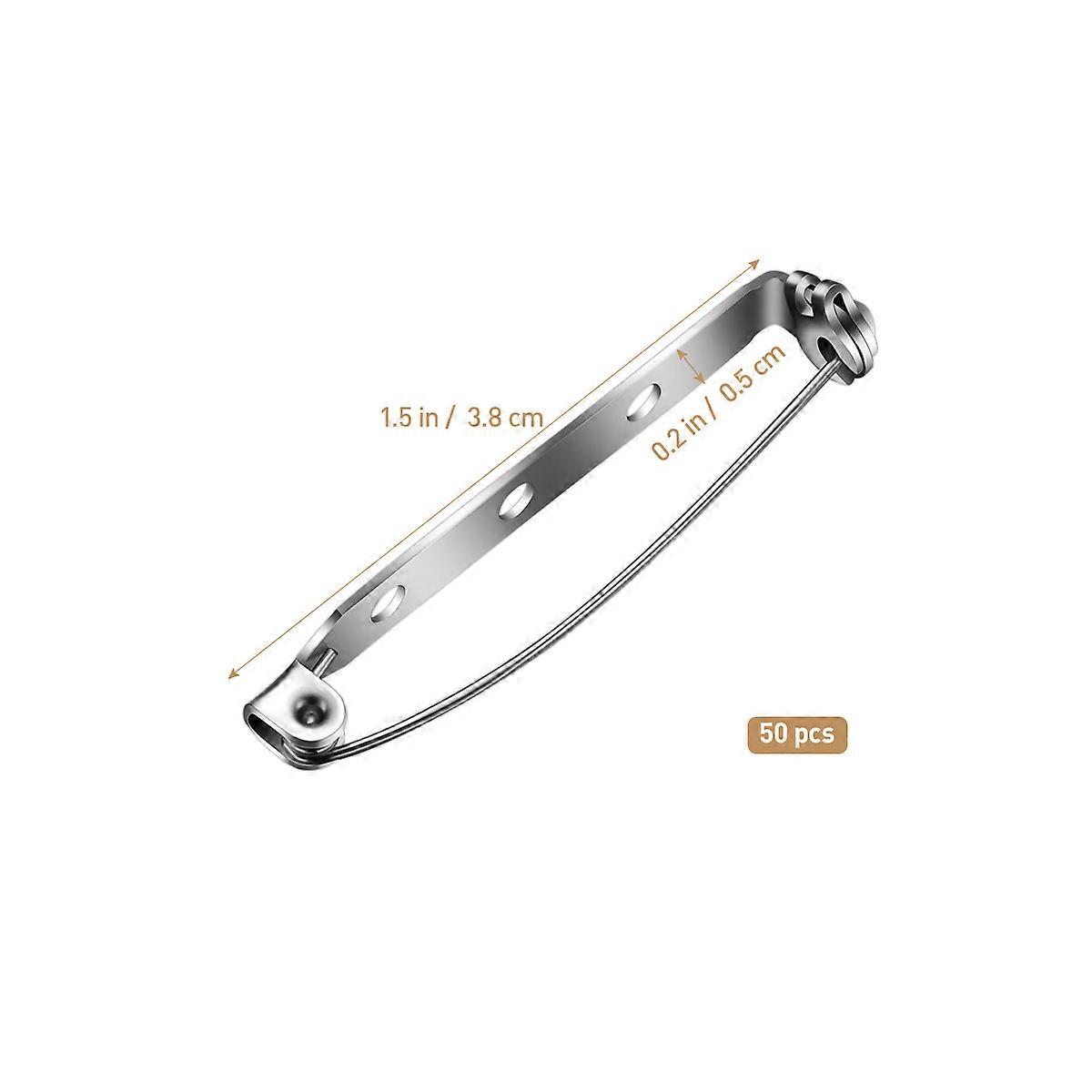 Silver Brooch Bar Pins for Name Tag Crafting 3Pcs Tinksky Set