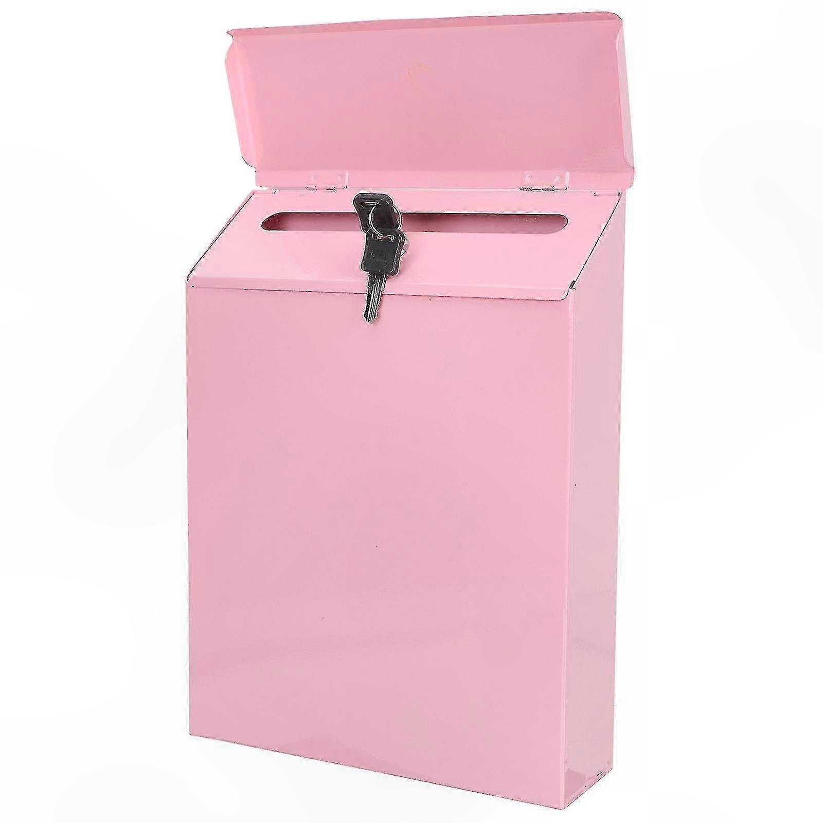Decorative Wall-Mounted Mailbox with Key Drop Slot for Donations and Comments