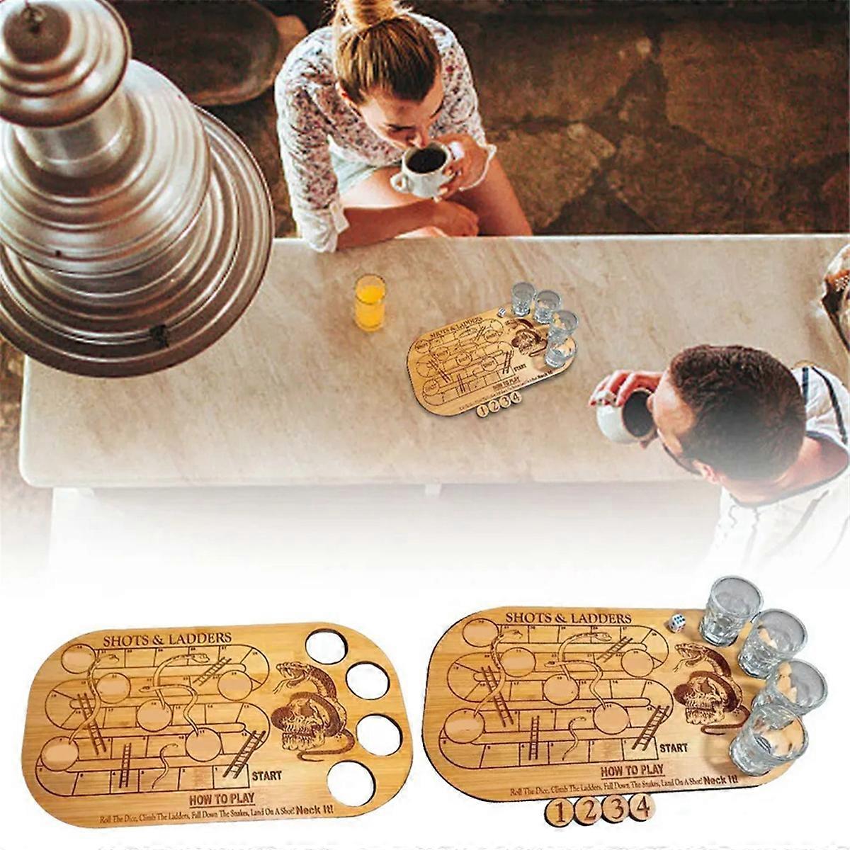 Board Game Wooden Pallet and Ladders ,With Cup