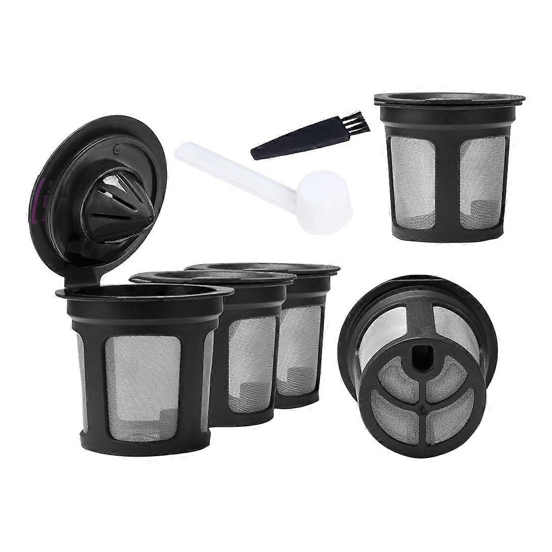 5Pcs Reusable K Cups 2.0 Single Cup with Brush Spoon A