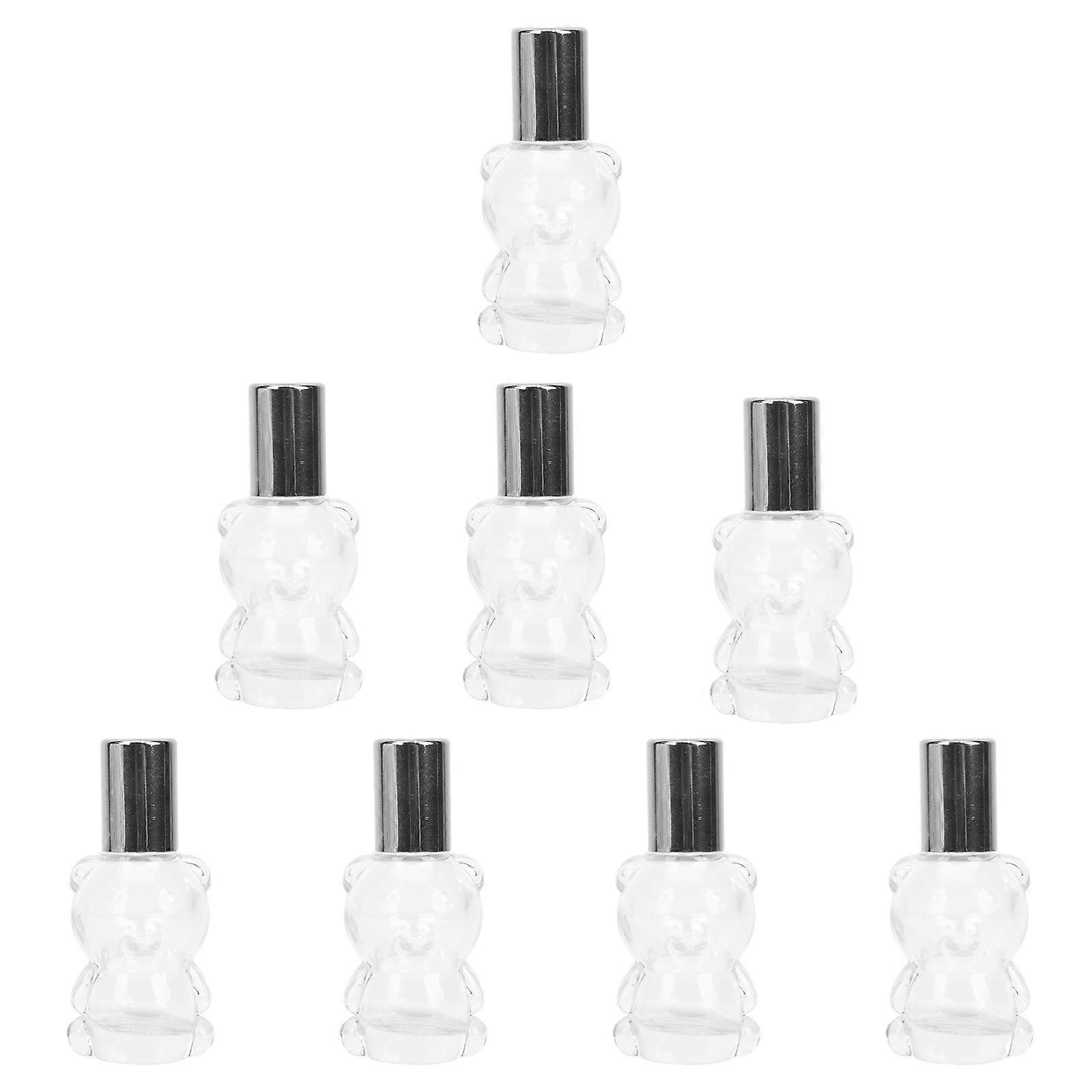 Compact Silver Glass Roller Bottle for Storage Use 8Pcs Perfume Bottles