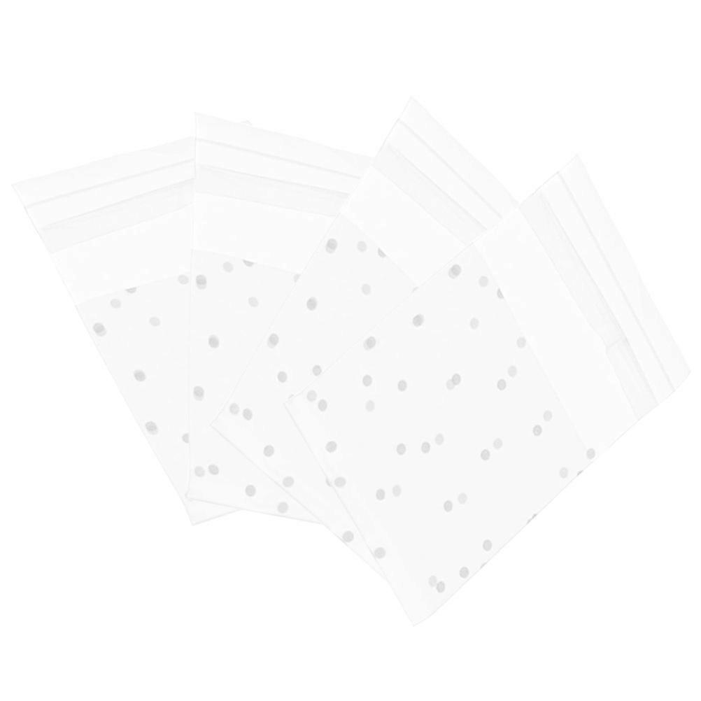 Self Sealing Cookie Bags 200 Pcs Dots Simple Design Ideal For Home Use Halloween Occasions 10 X 7 X 0 05 Cm Packaging