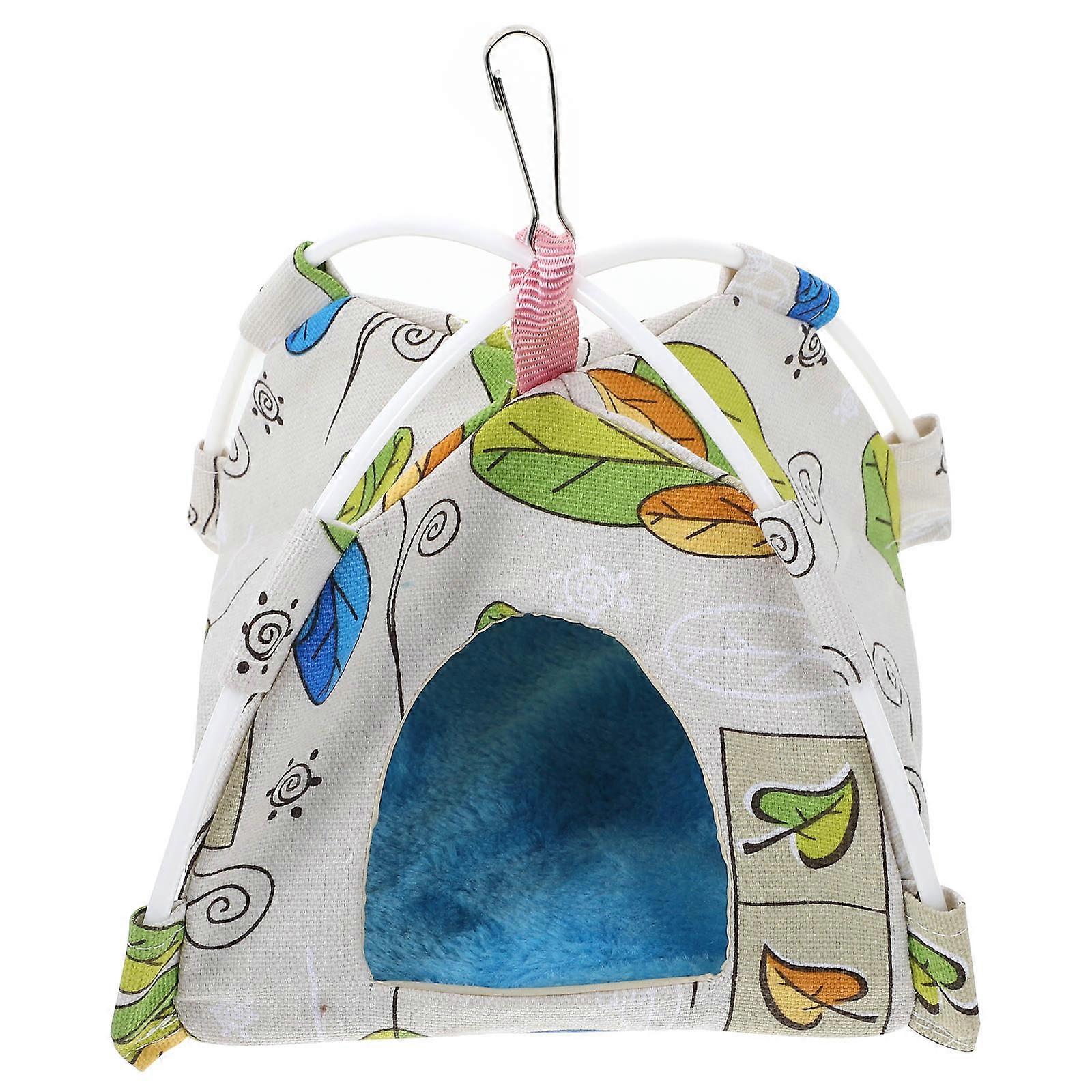 Pet Cave Leaves Design Hanging Bird Hammock for 2Pcs Parrot Sleeping Tent