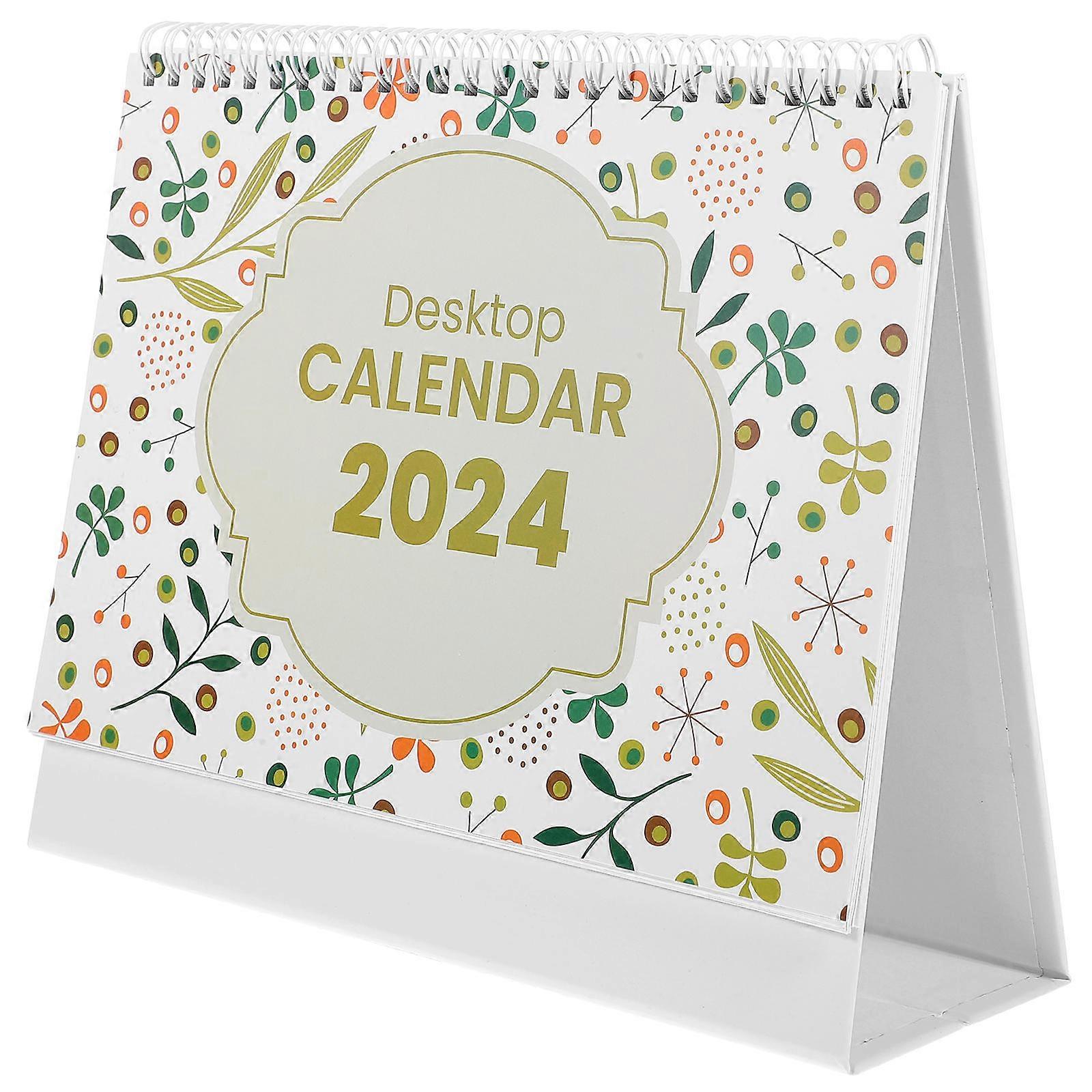 Office Standing Calendar Desk Calendar for Daily Use 2Pcs White Paper