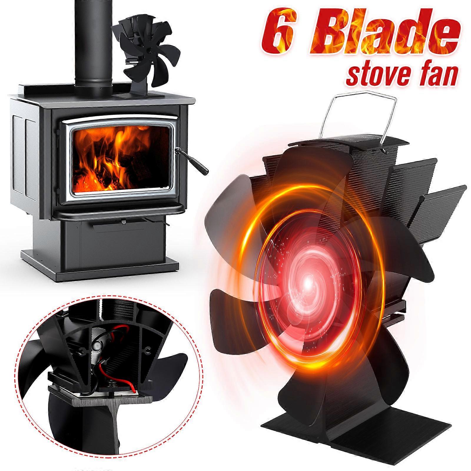 Heat-Powered Six- Stove Fan For Pellet Stoves 19x18x10cm Quiet Operation 2Pcs