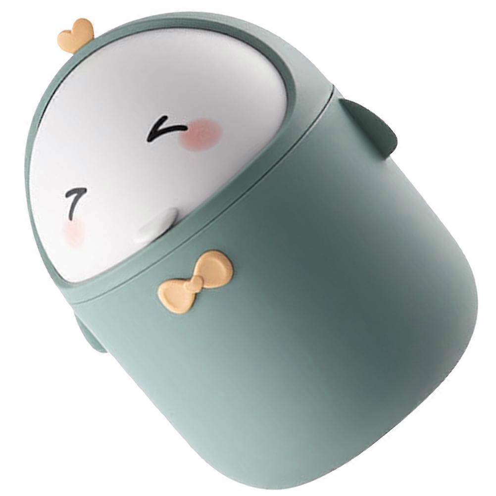 Cartoon Garbage Bin Desktop Waste Bucket Duck Shape Home Decoration Keep Desktop Clean and Tidy Green 1Pack