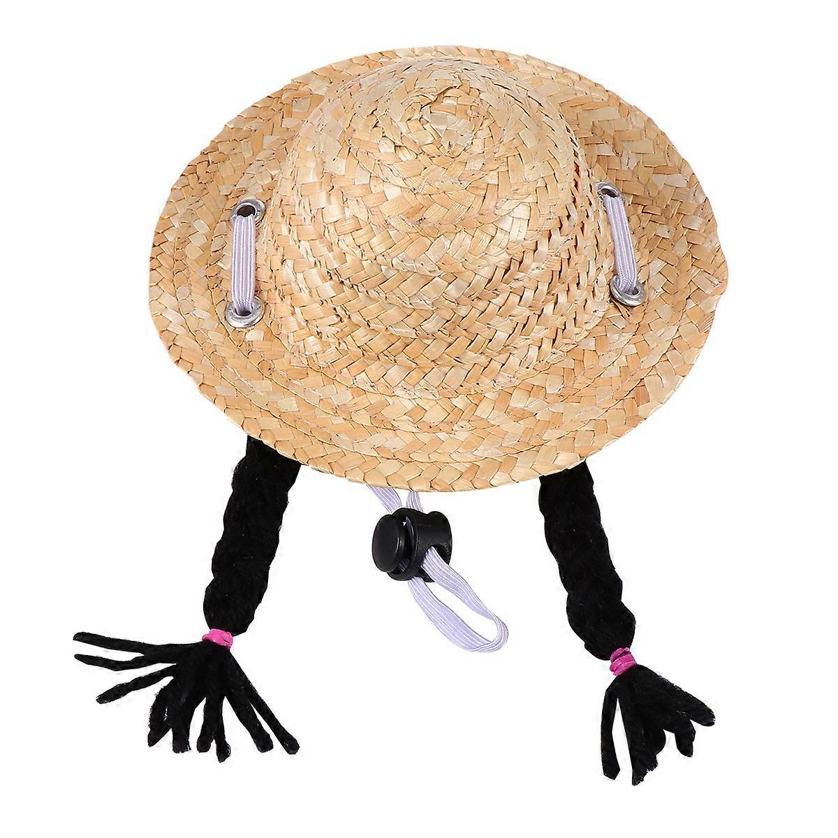 Woven Pet Costume Hat Round Design Breathable For Parties And Photo Taking 1Set