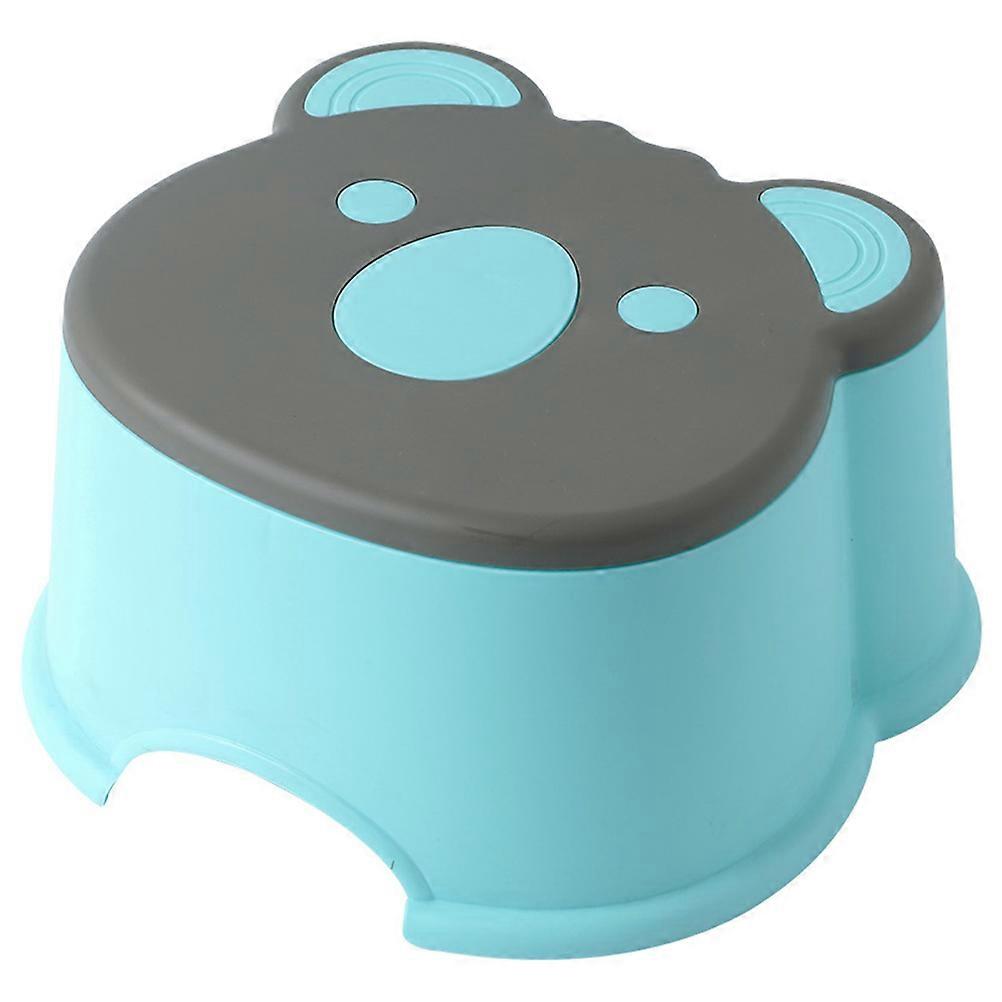 Non-Skid Stool Cartoon Stool for Kids 2Pcs Blue Small Low Footstool