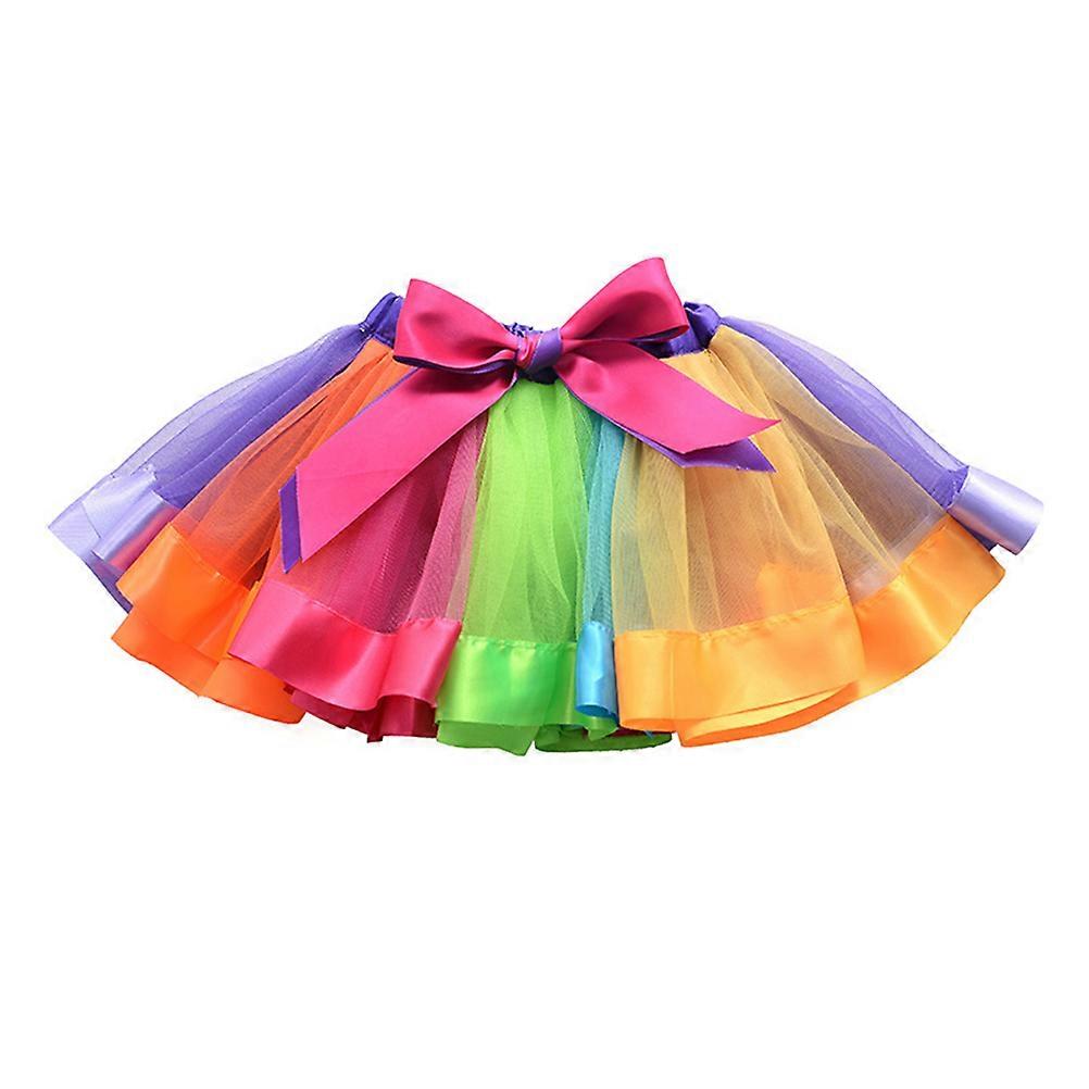 Girls Rainbow Layered Tutu Skirt for Performance 3Pcs Set