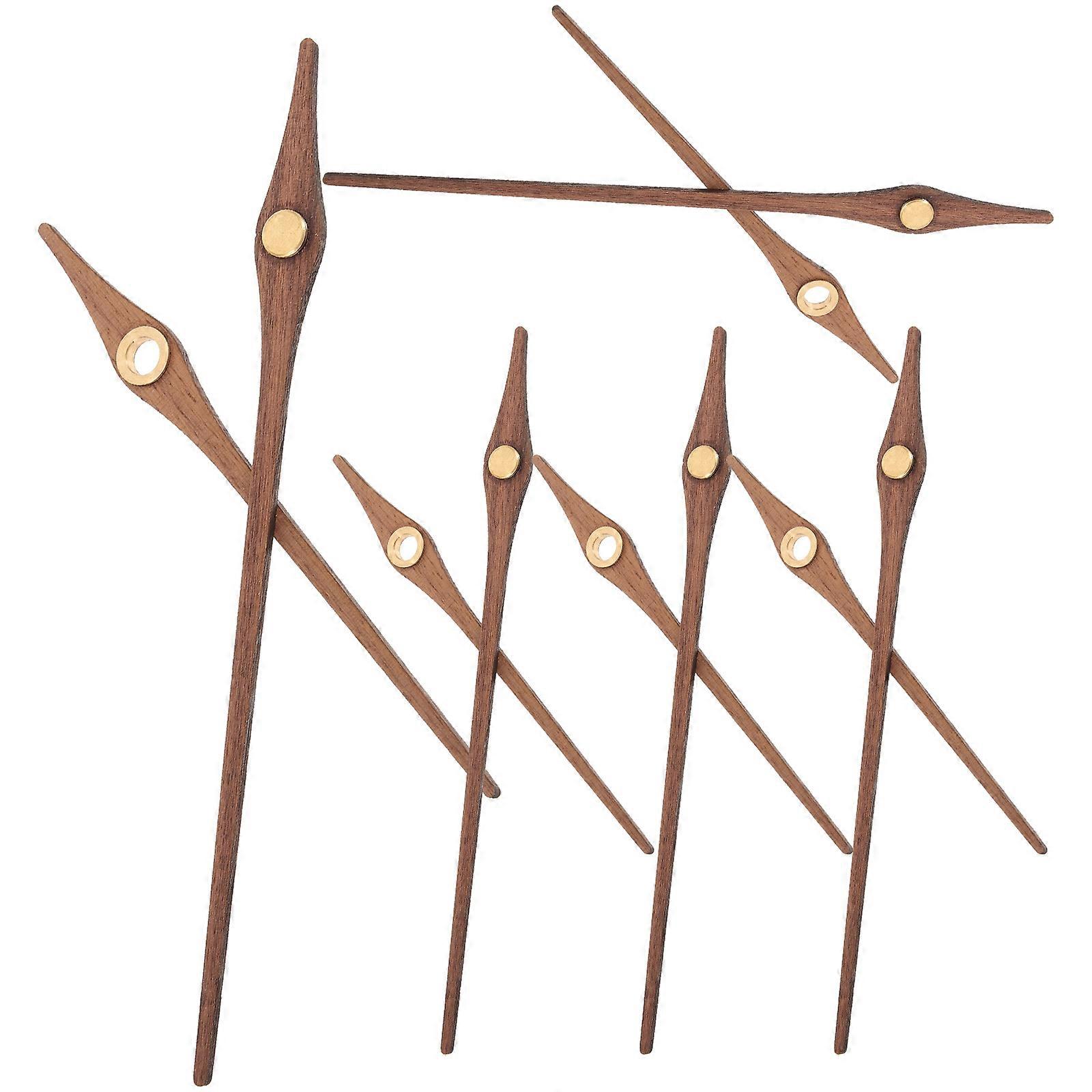 Wooden Clock Hands Clock Pointers for DIY 10Sets Brown Brass Material