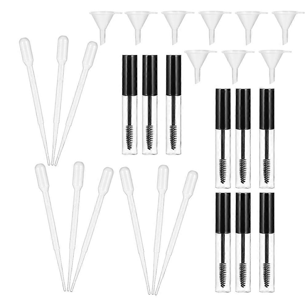 DIY Beauty 9 Set Empty Mascara Bottles Cylindrical Transparent ABS Ideal For Everyday Makeup Use