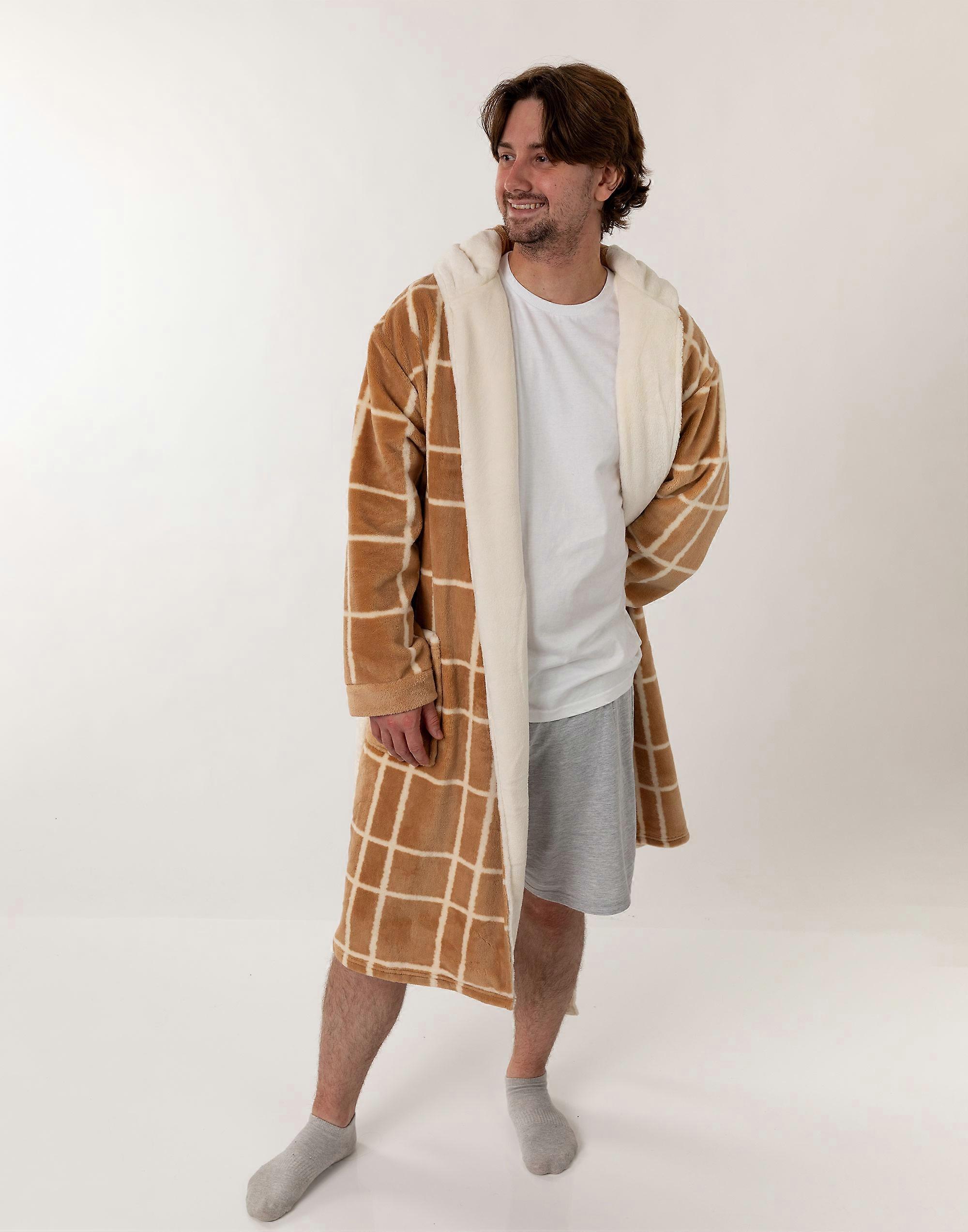 Only Fools And Horses Mens Hooded Bathrobe Beige Fruugo UK