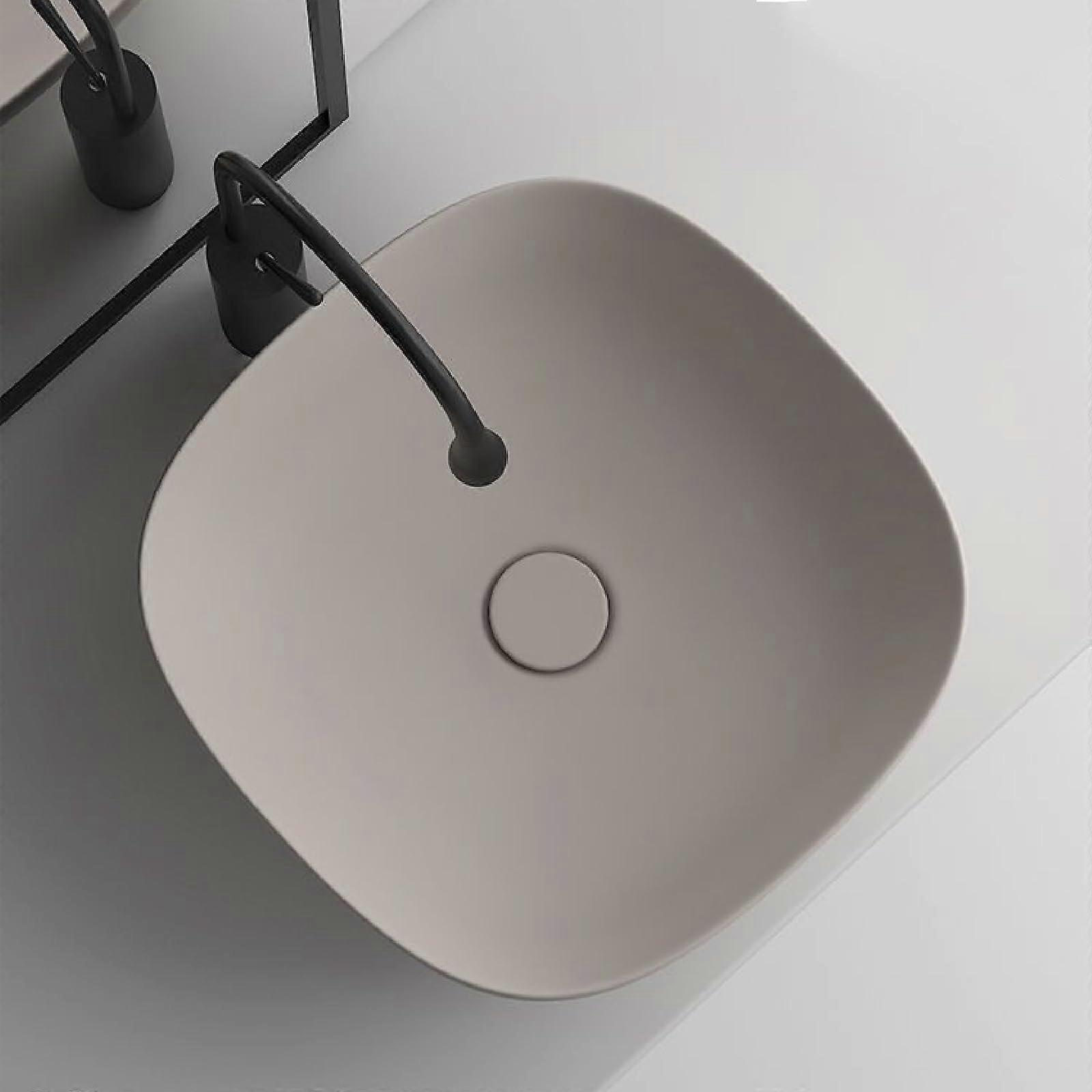 Bathroom Vessel Sink Above Counter Installation Ceramic Scratch Resistant Wash Basin For Small Apartment Balcony