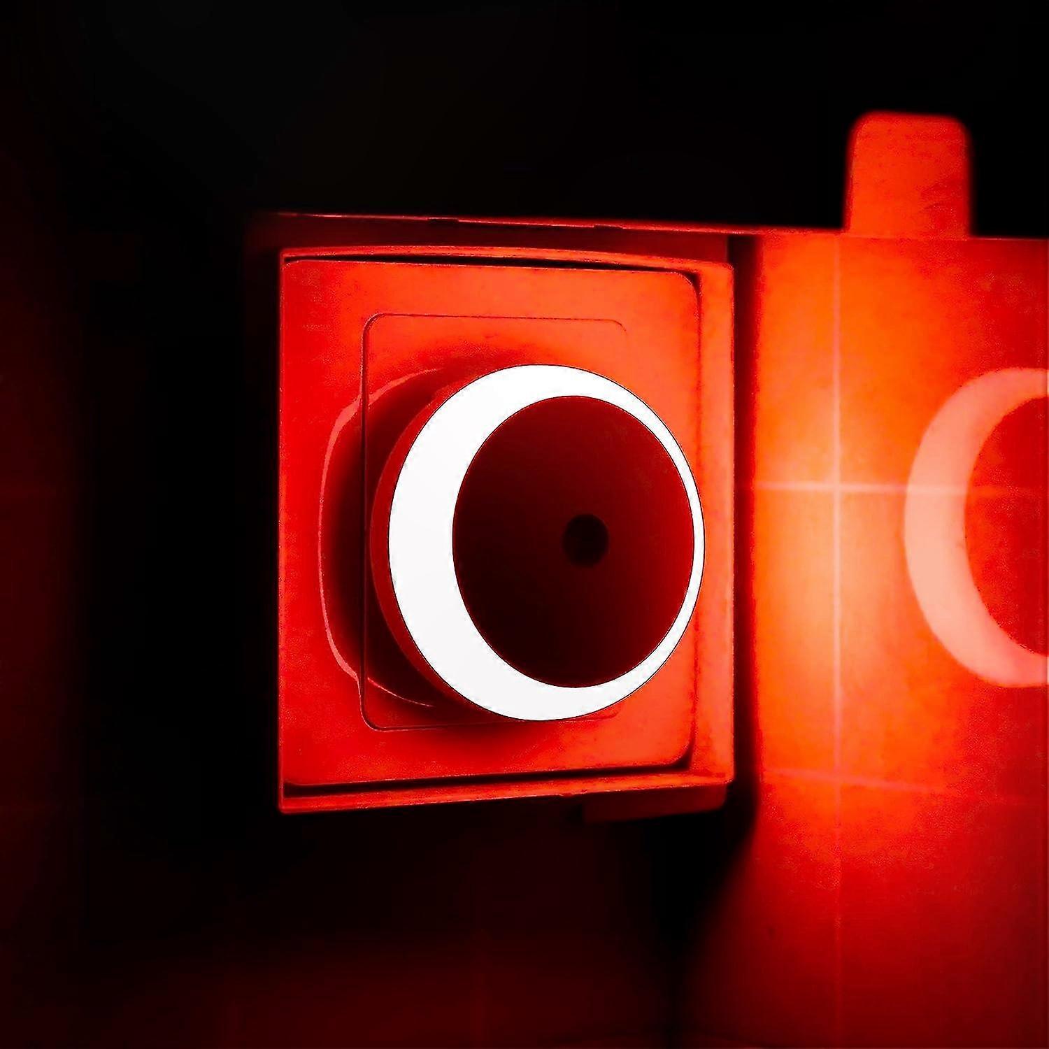 LED Night Light with Sensor, Energy Saving Plug-in Night Light, Round Design, 2 Pack