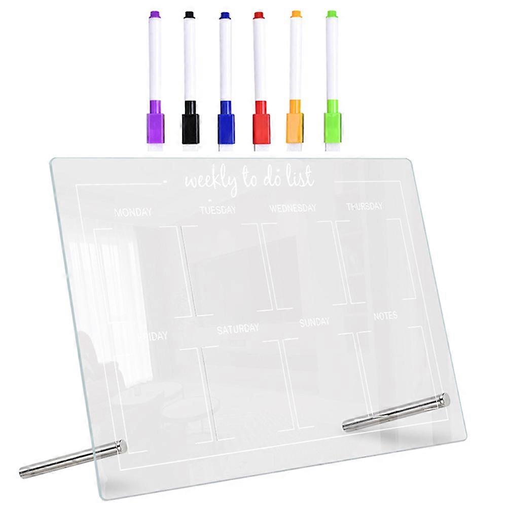 Dry Erase Board Desktop 1 Set For Office Simple Design Transparent Acrylic Reminder 30X20CM