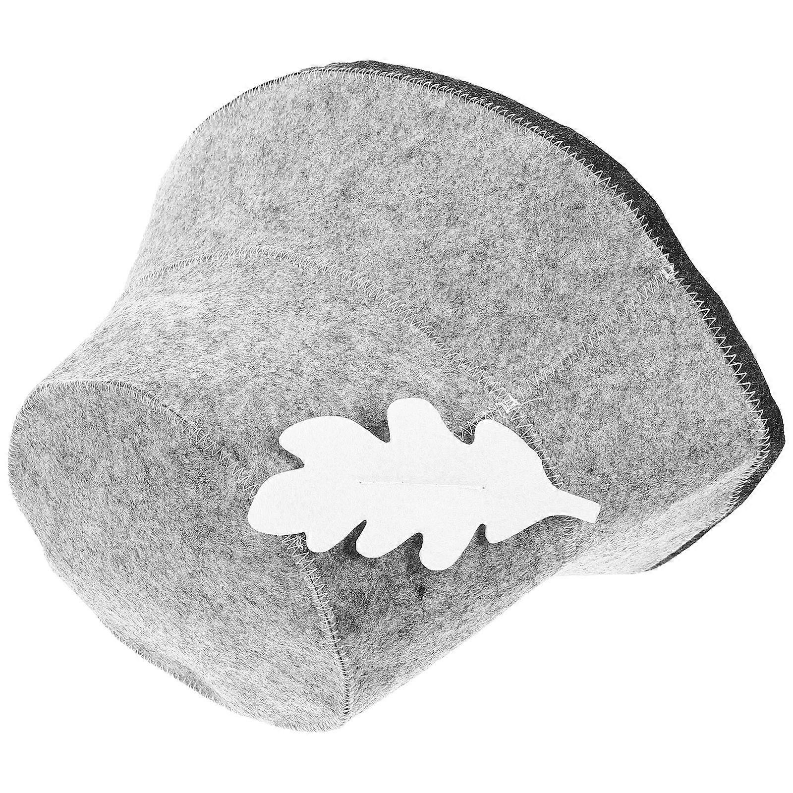 Steam Cap for Sauna Round Brim Hat Bathing Essentials Grey 1Pack