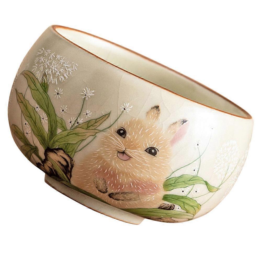 Ceramic Tea Cup for Office Use 4Pcs Retro Chinese Small Tea Cups