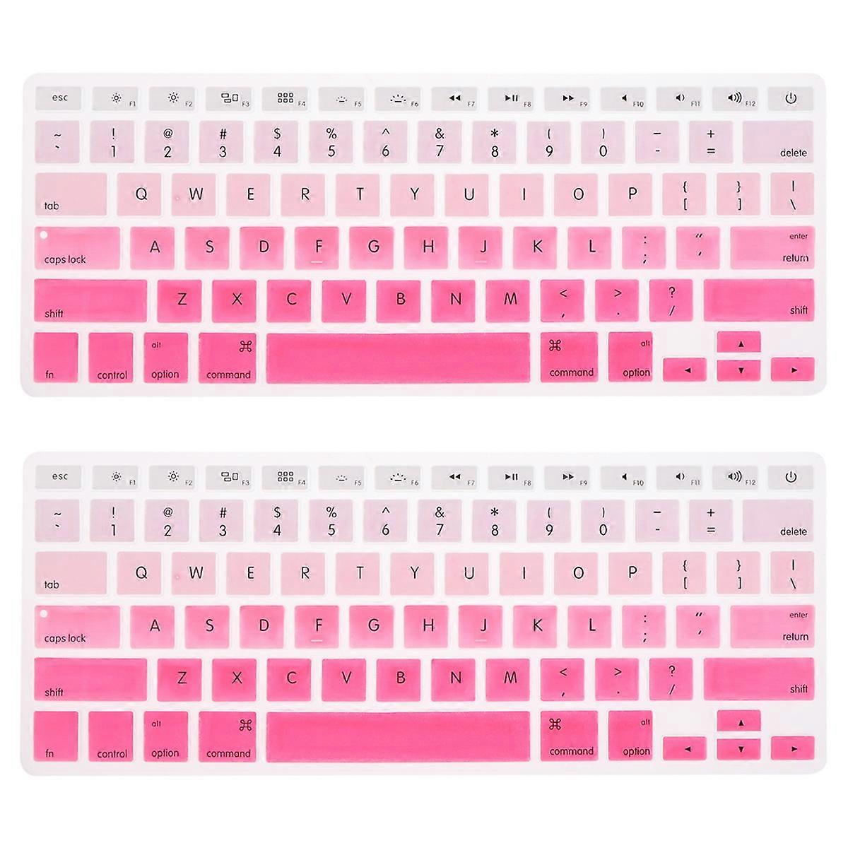 Keyboard Protective Film Cover for Laptop Use 2Pcs Rosy Dustproof Silicone Keyboard