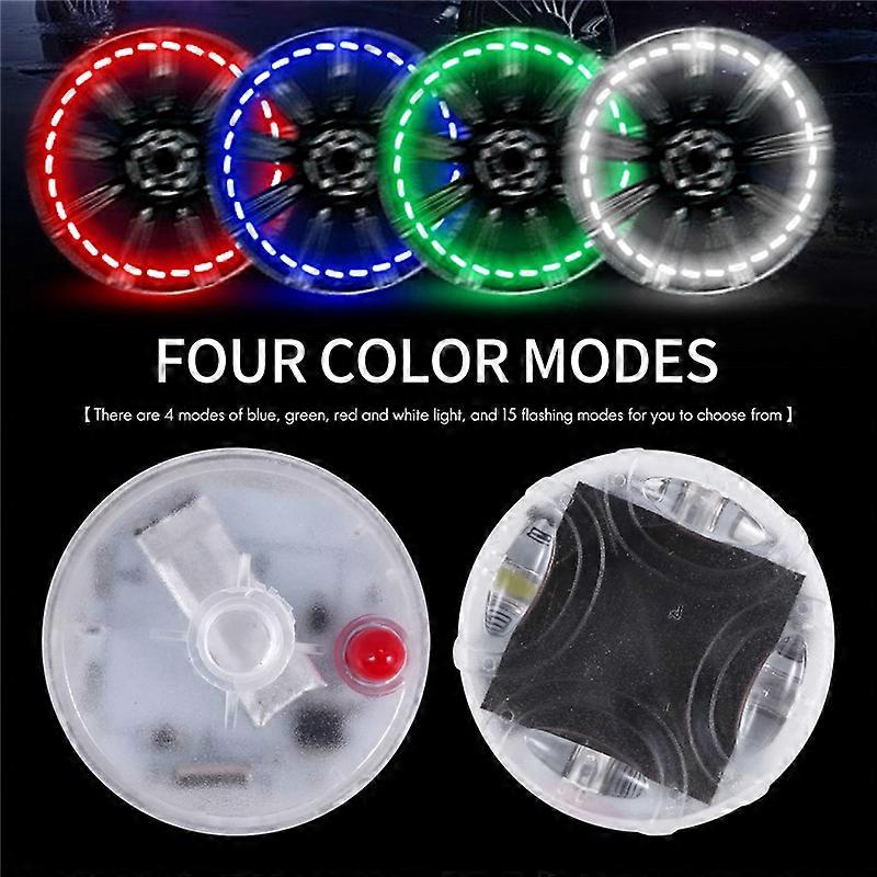 4Pcs Solar Car Tire Wheel Lights LED Tire Air Valve Cap Light Motion Sensors Flashing Colorful Gas Nozzle Cap Tire Light