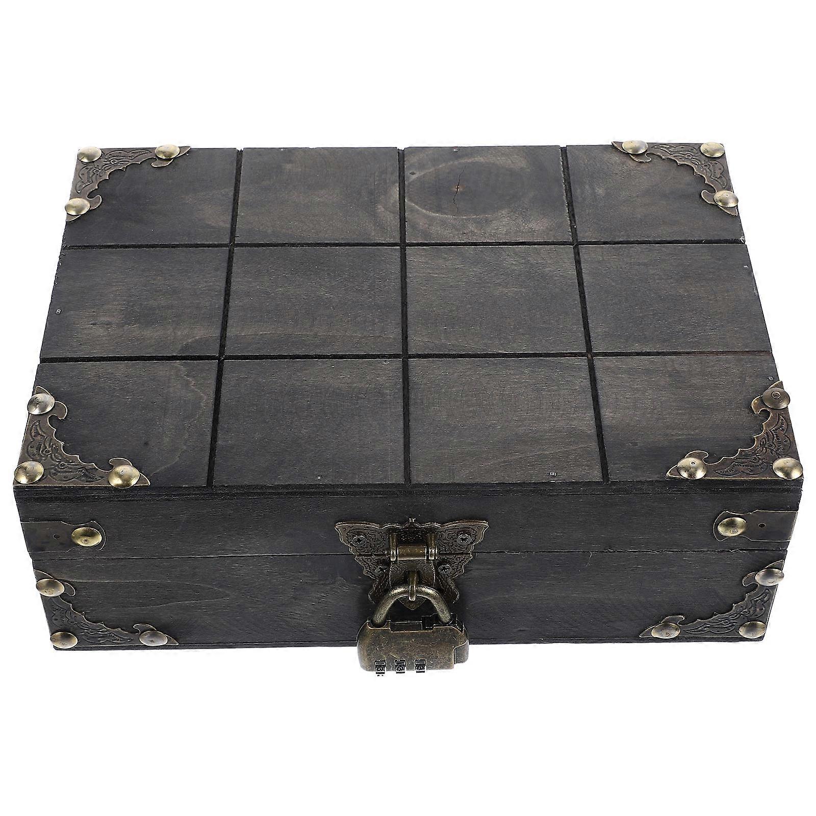 3Pcs Wooden Jewelry Box for Storage with Vintage Coded Lock Feature