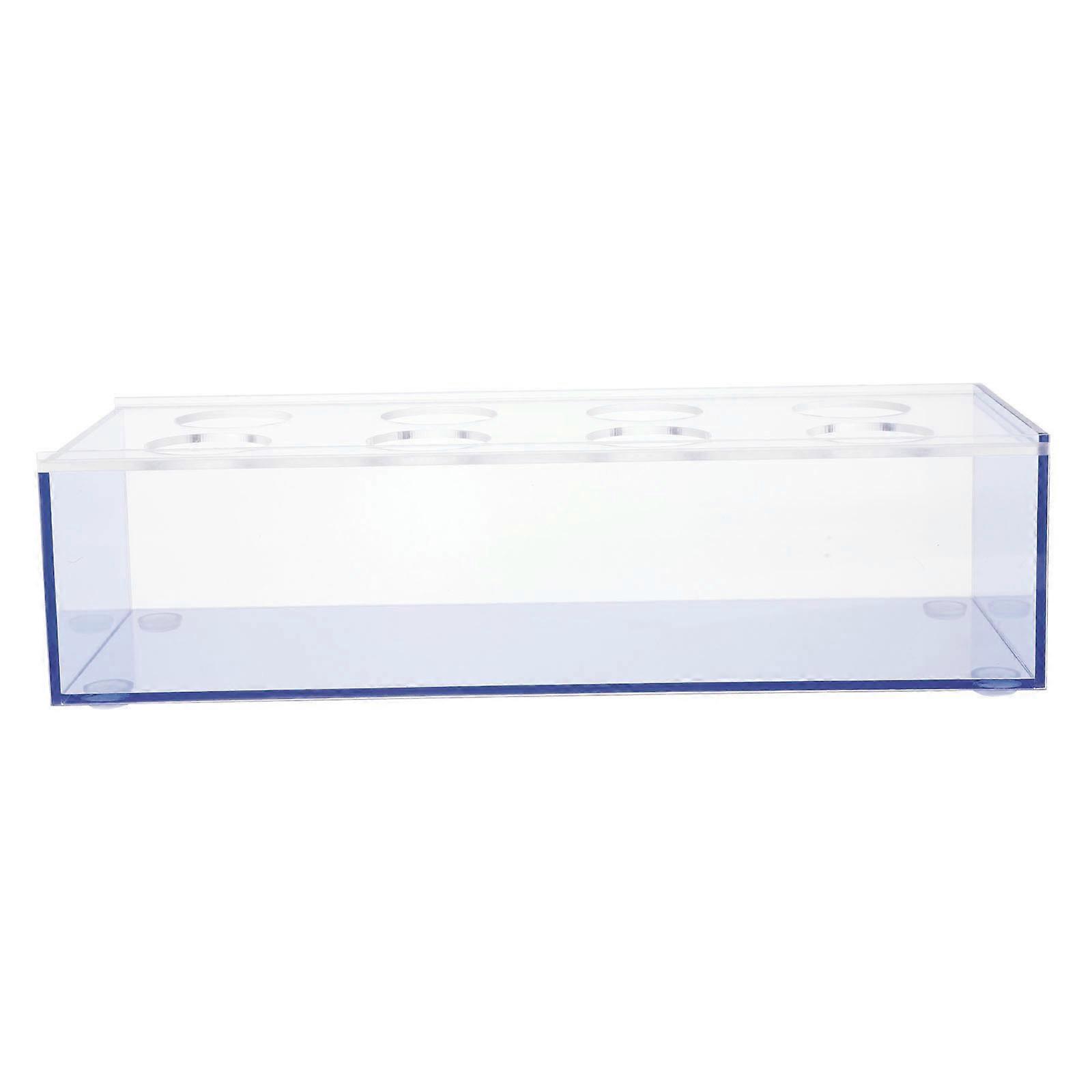 Blue Plastic Rectangular Hydroponic Vase for Storage Use 4Pcs Set