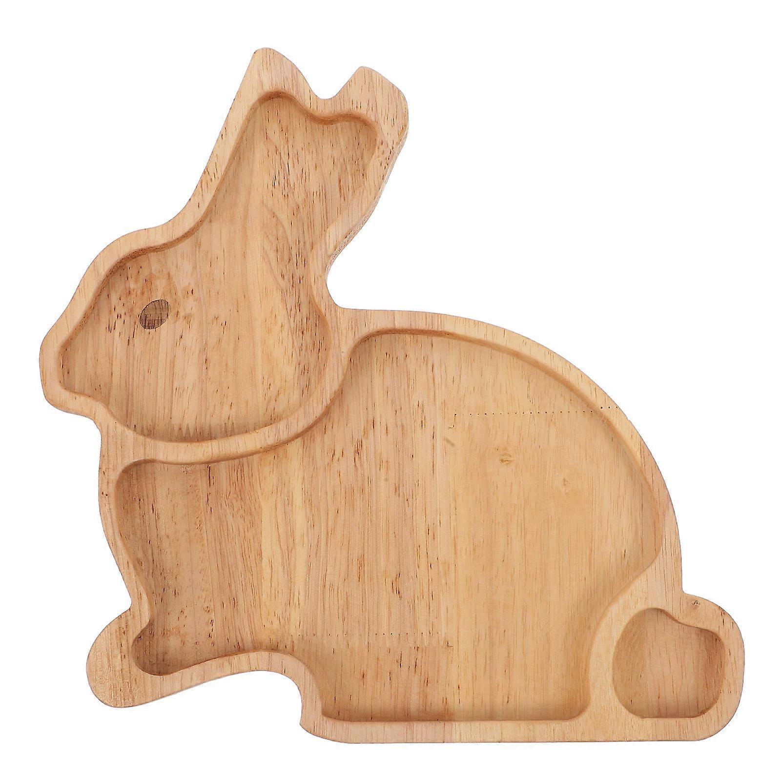Solid Wood Easter Tray for Serving 5Pcs Cartoon Shape Wooden Fruit Plates