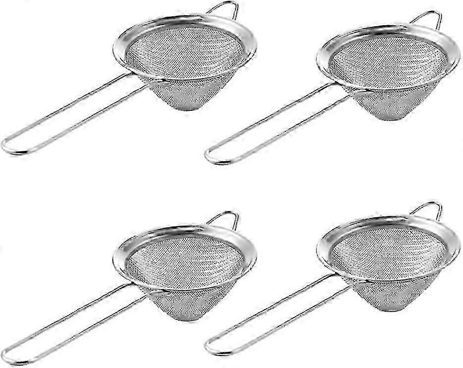 4Pcs Stainless Steel Fine Mesh Kitchen Food Strainer