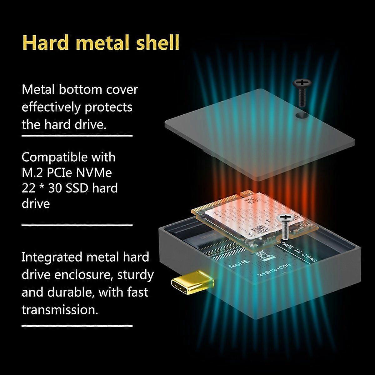 2230 M.2 SSD Enclosure, Aluminum Hard Drive Case