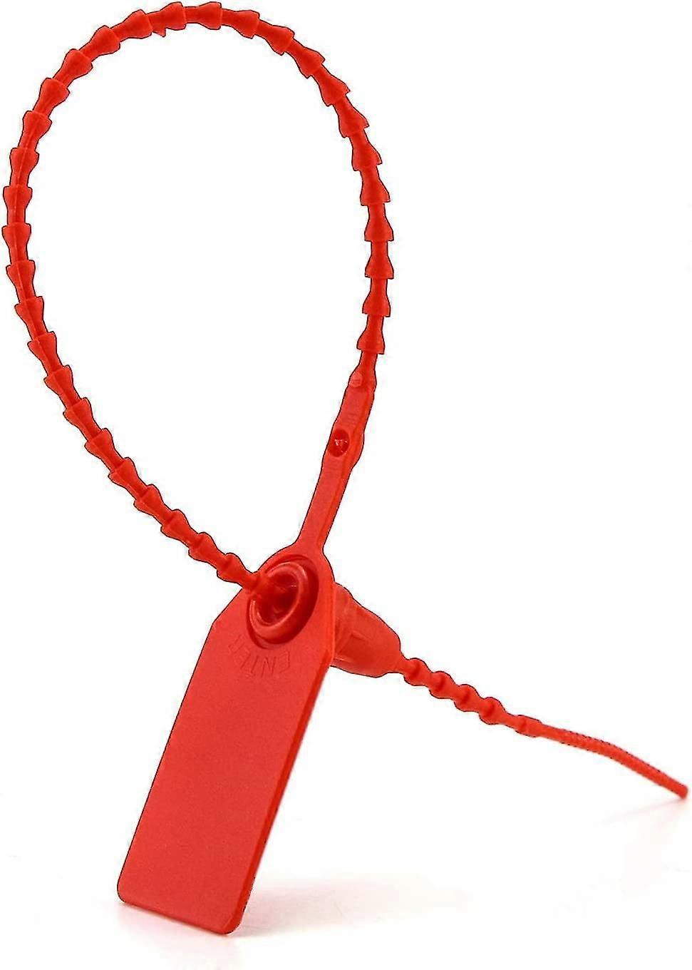 Plastic Tamper Seals, 100pcs Tamper Self-locking Security Zip Tie, Security Tag For Fire Extinguishers And Fire Safety, 9-13/16" Long, Red