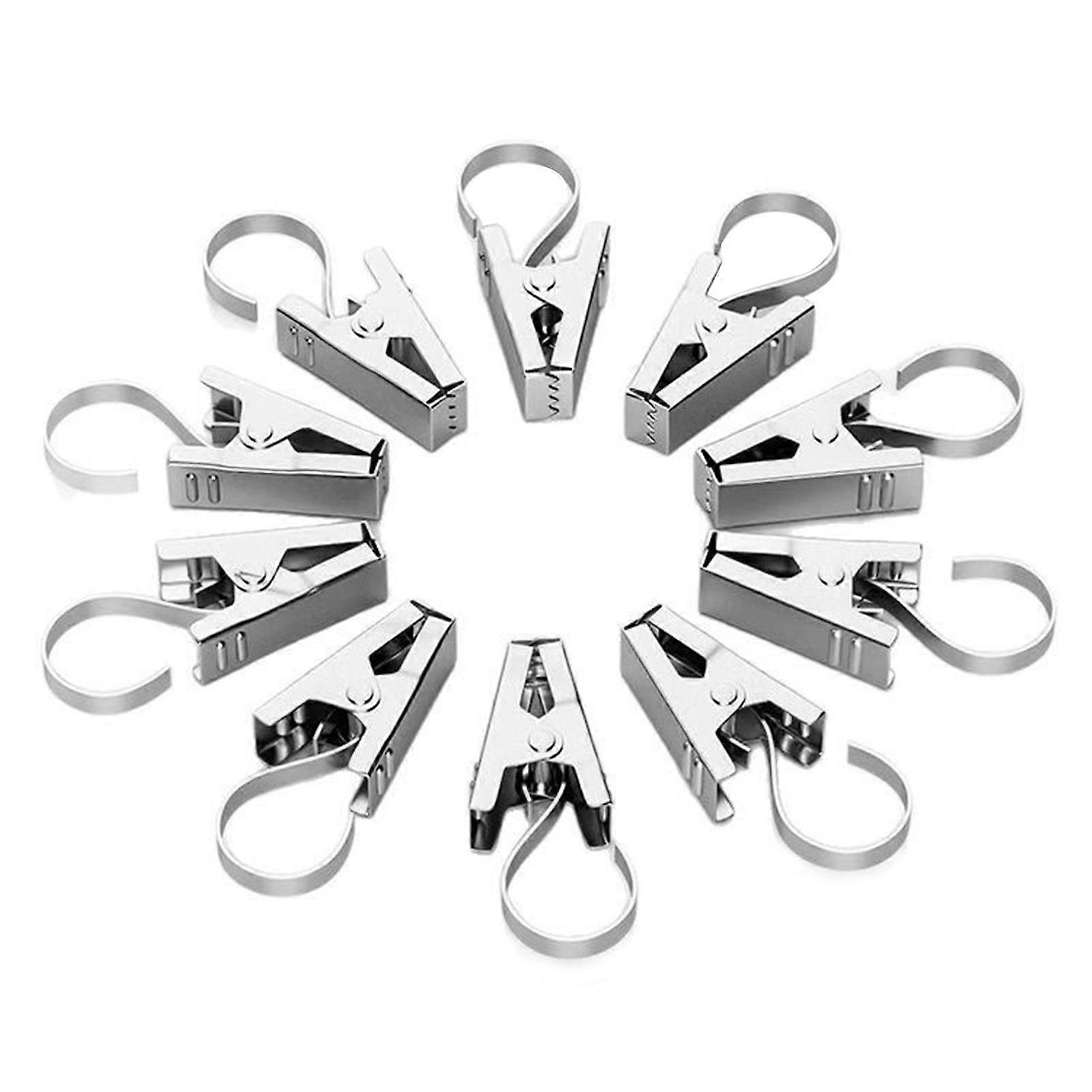 Jikaixiang 20Pcs Stainless Steel Hooks Clips Rustproof Weather-Resistant Multi-purpose Curtain String Light Hangers S Hooks